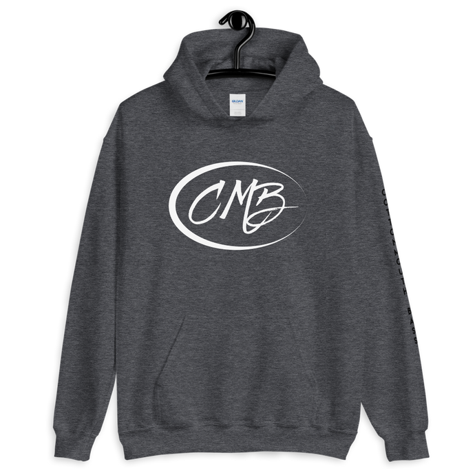 CMB HOODIE- cottonmouth bass left sleeve detail