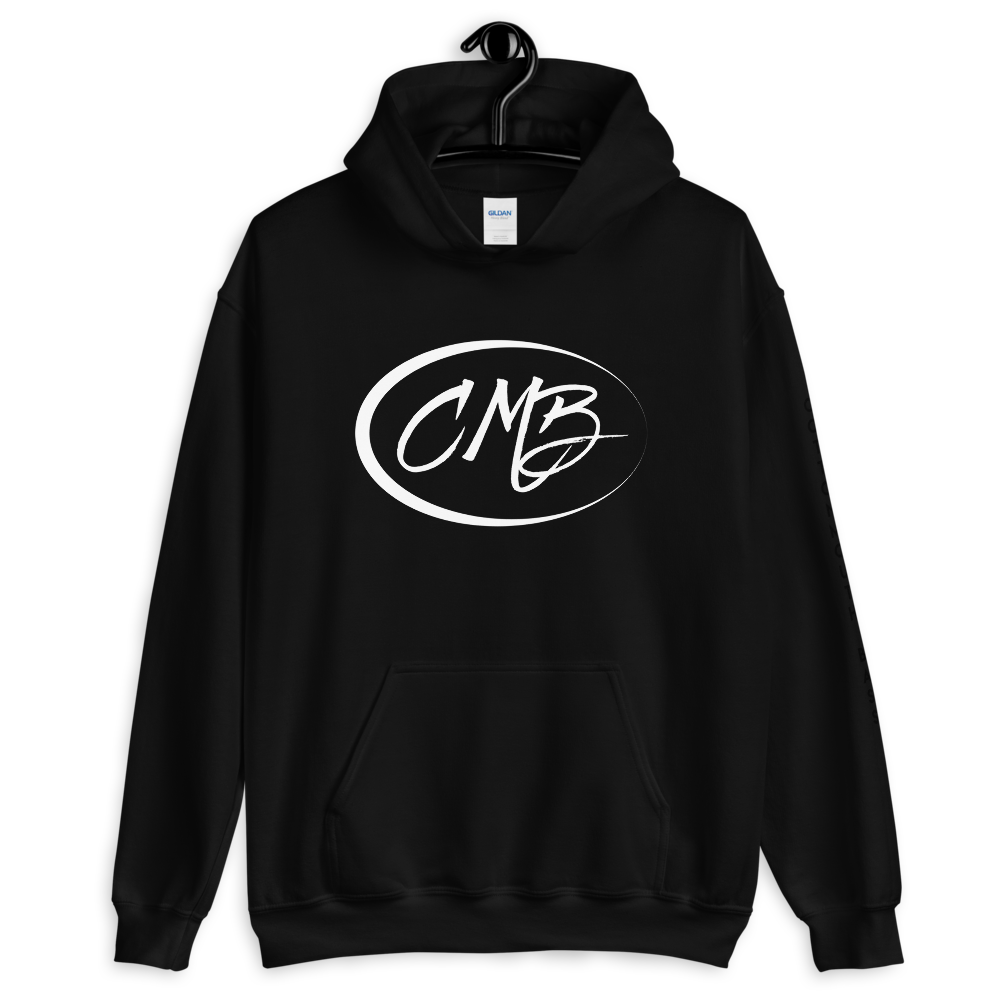 CMB HOODIE- cottonmouth bass left sleeve detail