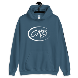 CMB HOODIE- cottonmouth bass left sleeve detail