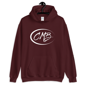 CMB HOODIE- cottonmouth bass left sleeve detail
